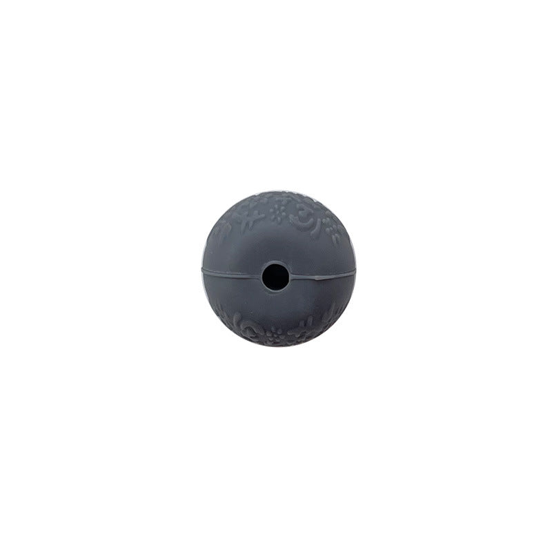 Wholesale 20pcs/pack Food grade silicone embossed pattern abacus beads
